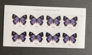 US 2021 Colorado Hairstreak plt blk of 10 #5568 mint