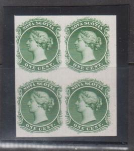 Nova Scotia #8TCv Extra Fine Proof Block On India Paper In Green