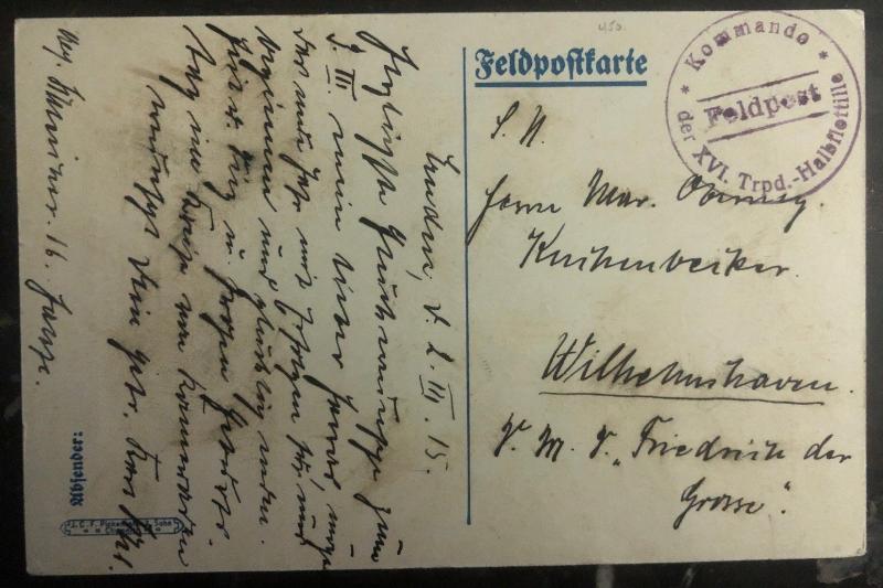 1915 Feldpost Germany Patriotic Postcard Cover Who Said Rats ? Evening Sun WWI