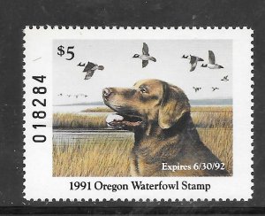 Oregon #OR8 MNH 1991 State Duck Stamp