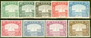 Aden 1937 BOUTRE Ensemble de 9 to 1R sg1-9 Fine MTD excellent état