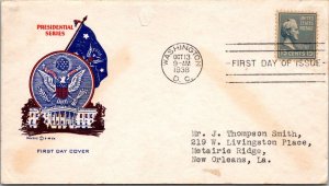 FDC 1938 SC #820 Pavois Cachet - Washington DC - Single - J719