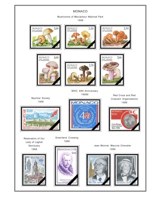 COLOR PRINTED MONACO 1885-2010 STAMP ALBUM PAGES (346 illustrated pages)