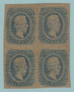 CONFEDERATE STATES 11  MINT HINGED OG * BLOCK OF 4 - TEXTILE MARKS VARIETY -S383