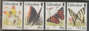 GIBRALTAR 1997 BUTTERFLIES SET  SG804/807  UNMOUNTED MINT