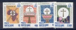 Vatican 761-4 MNH Map, 43rd Intl Eucharistic Congress