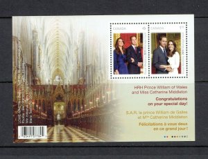 CANADA - CP 2011 ROYAL WEDDING SOUVENIR SHEET - SCOTT 2465b - MNH