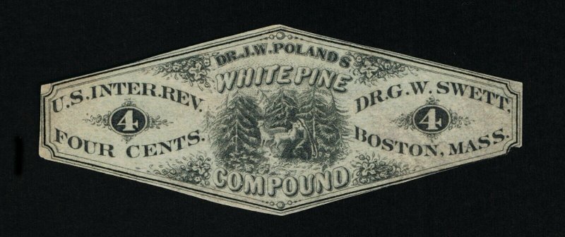 GENUINE SCOTT #RS236a PRIVATE DIE MEDICINE DR. SWETT PRINTED ON OLD PAPER #14981