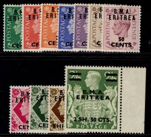 BRITISH OC OF ITALIAN COLONIES GVI SG E1-E10, 1948-49 ERITREA SHORT set NH MINT.