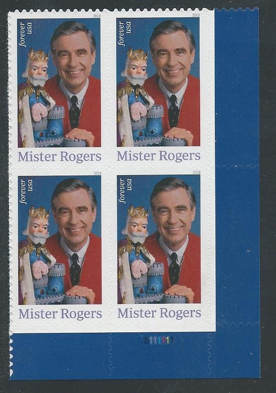 US #5275 Plate Block, Mister Rogers, MNH*-