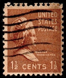 U.S. Scott #805: 1938 1.5¢ Martha Washington, Used, F/VF