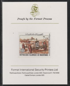 MAURITANIA 1982 FRENCH GRAND PRIX  imperf on FORMAT INTERNATIONAL PROOF CARD