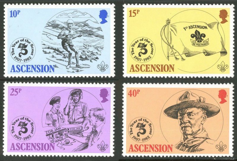 ASCENSION Sc#301-304 75th Anniv. of World Scouting (1982) MNH