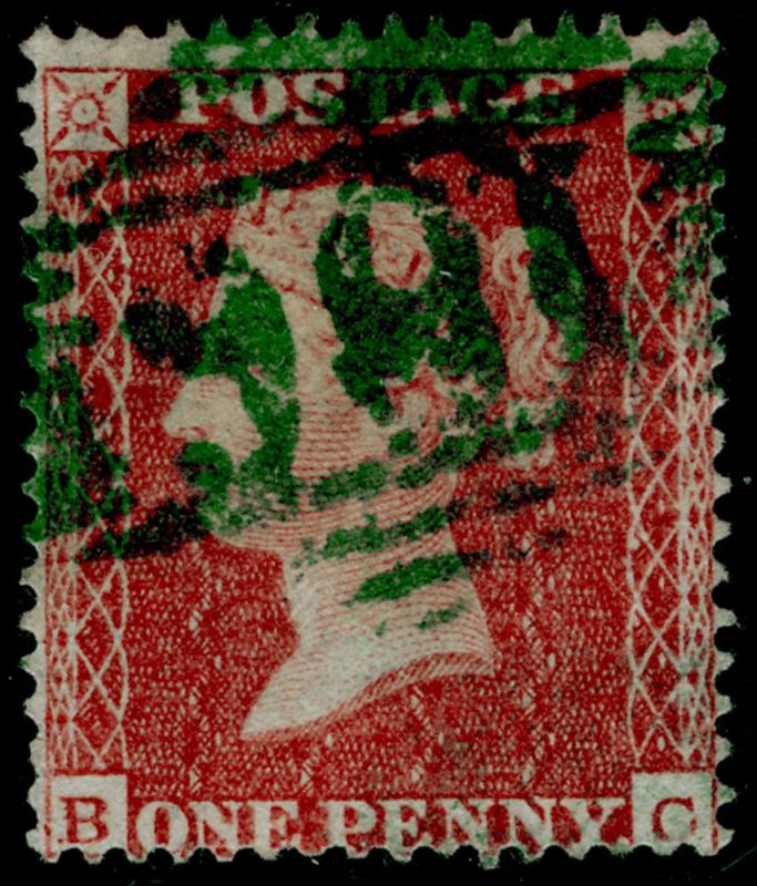 SG17, 1d red-brown, SC16 DIE I, FINE USED. Cat £450. GREEN DUBLIN MX. BC