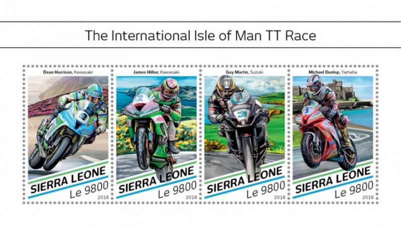 SIERRA LEONE - 2018 - International Isle of Man TT Races - Perf 4v Sheet - MNH