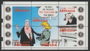 ABKHAZIA - 1999 - Bill Clinton in Court - Perf 6v Sheet - M. N.H. -Private Issue