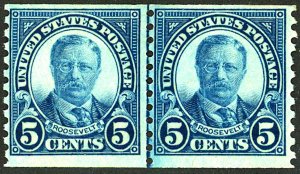 U.S. #602 MINT LINE PAIR OG HR