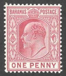 Bahamas Sc# 45 MH 1906-1911 1p carmine rose Edward VII