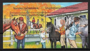 1990 Finland Sc826 Horse Care MNH S/S