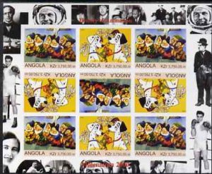 ANGOLA - 2000 - History of Animation #1 - Imperf 9v Sheet - M N H-Private Issue