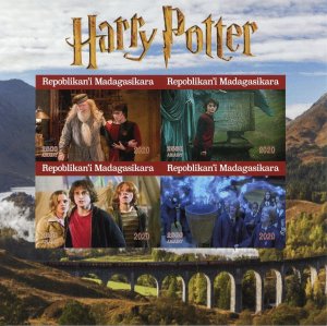 Harry Potter Stamps ChMadagascar 2020 MNH Dumbledore Hermione Movies 4v IMPF M/S