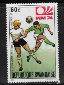 RWANDA Scott 581 Unused Soccer stamp