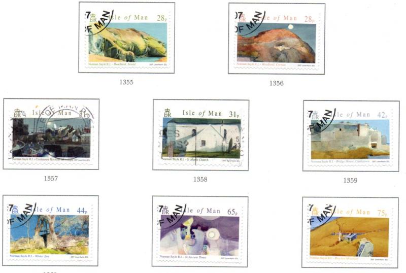 Isle of Man Sc 1190-7 2007 Sayle Paintings stamp set used