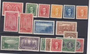 Canada KGVI 1937/38 Mint Sets x 3 To $1 SG357/367 MH BP7809