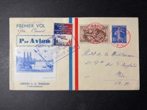 1936 France Airmail First Flight Cover FFC La Baule to Nice