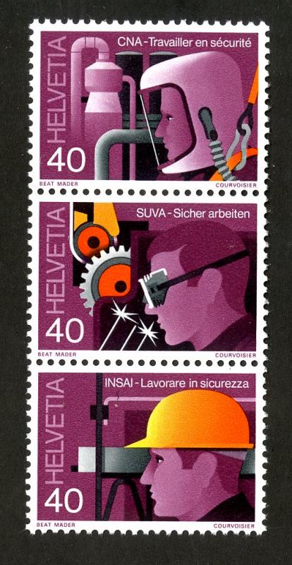 SWITZERLAND  661a MNH STRIP OF 3  SCV $2.75 BIN $1.50