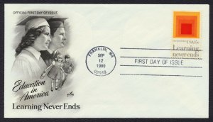 #1833 15c Learning Never Ends, Art Craft-Hand Cancel FDC **ANY 5=FREE SHIPPING**