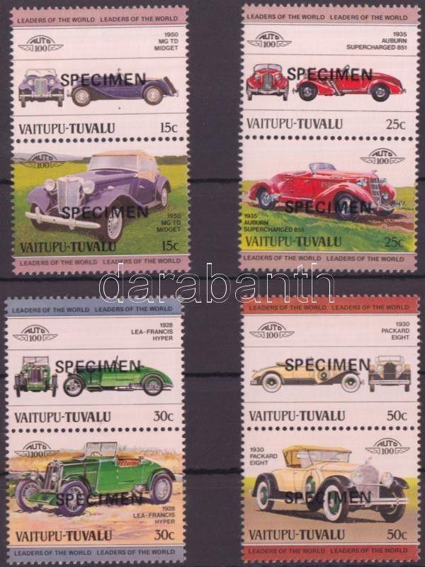 Tuvalu-Vaitupu stamp Cars (I) 4 pairs SPECIMEN MNH 1984 Mi 1-8 WS143097