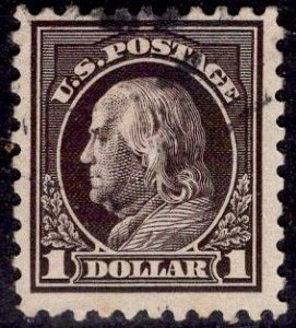 US Stamp #460 $1 Franklin USED SCV $140.00