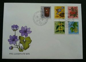 Switzerland Pro Juventute Ornamental Plant Of Forest 1975 Flower (FDC) *clean