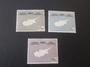 Cyprus 1960 Sc 198-200 set MH