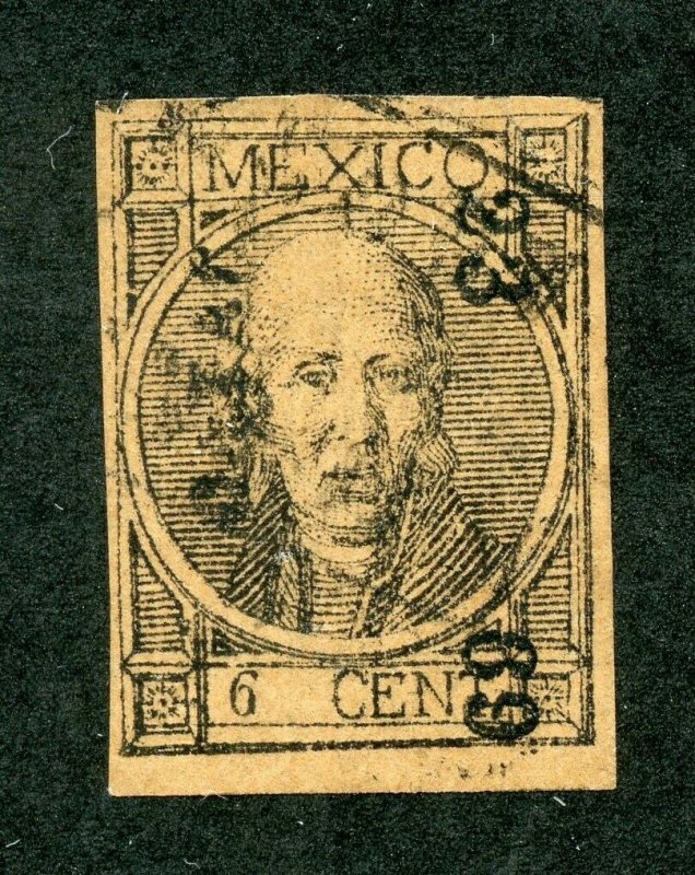 MEXICO HIDALGO SC# 46 FOLLANSBEE# 56 TYPE I IMPERF 23 69 OAXACA USED AS SHOWN