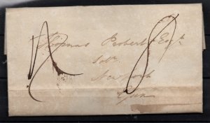 GB 1824 8d Pre Paid Entire from Braintree Cachet's on Reverse WS35327