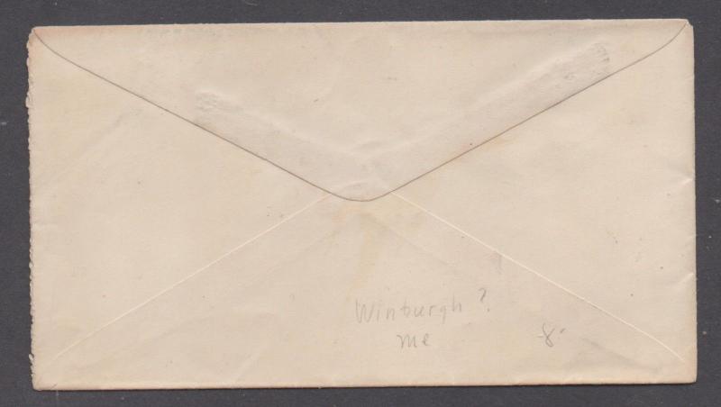 **US 19th Century Cover, Newburg, ME, M/S Cancel  DPO2 To MA