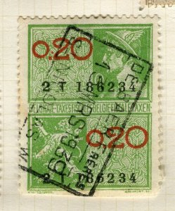 BELGIUM; Early 1900s classic Taxe Revenue issue fine used 20c. value