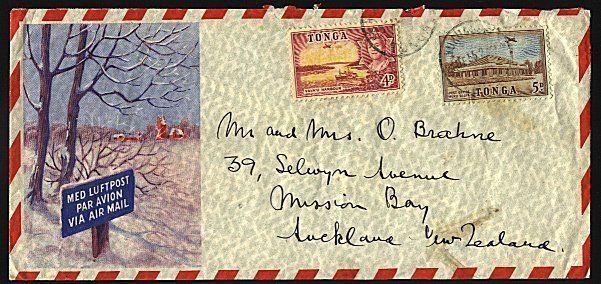 TONGA 1955 airmail cover to New Zealand....................................93538