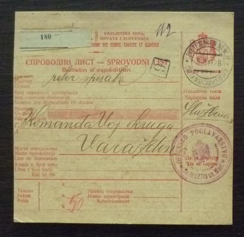 SLOVENIA - YUGOSLAVIA - PACKAGE CARD! slowenien jugoslawien croatia J5