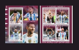 Stamps.Soccer Qatar 2022 Lionel Messi 2022 year, 1+1 sheets  perforated MNH**