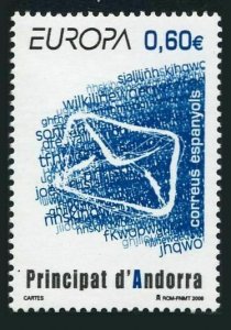 Andorra Sp 339,MNH. EUROPE CEPT-2008.Letter.