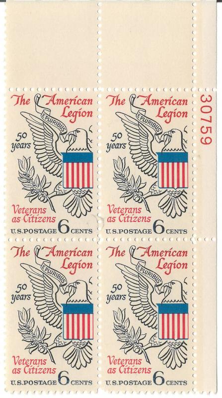 1369: American Legion - Plate Block - MNH - 30759-UR