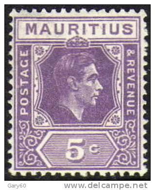 Mauritius 1938	5c slate-lilac MH
