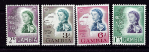 Gambia 168-71 Lightly hinged 1961 Royal Visit by QEII