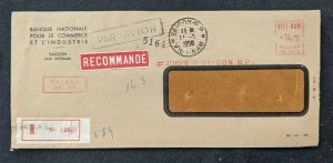 1956 Saigon Vietnam Registered Airmail Cover