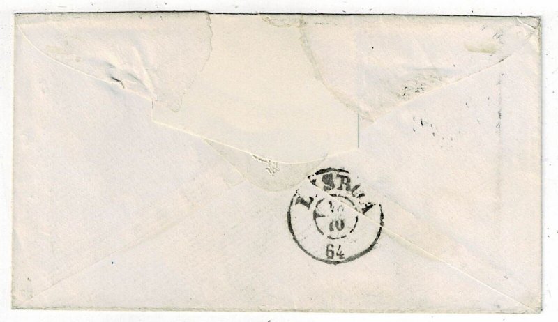 Portugal 1864 Leiria boxed cancel and 26 on cover to Beija