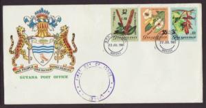 Guyana 331-333 Flowers 1981 U/A FDC 