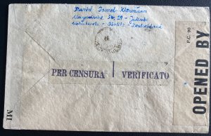 1940 Gorlitz Germnay Dual Censored Cover To Santos Brazil Israel Kleemaron